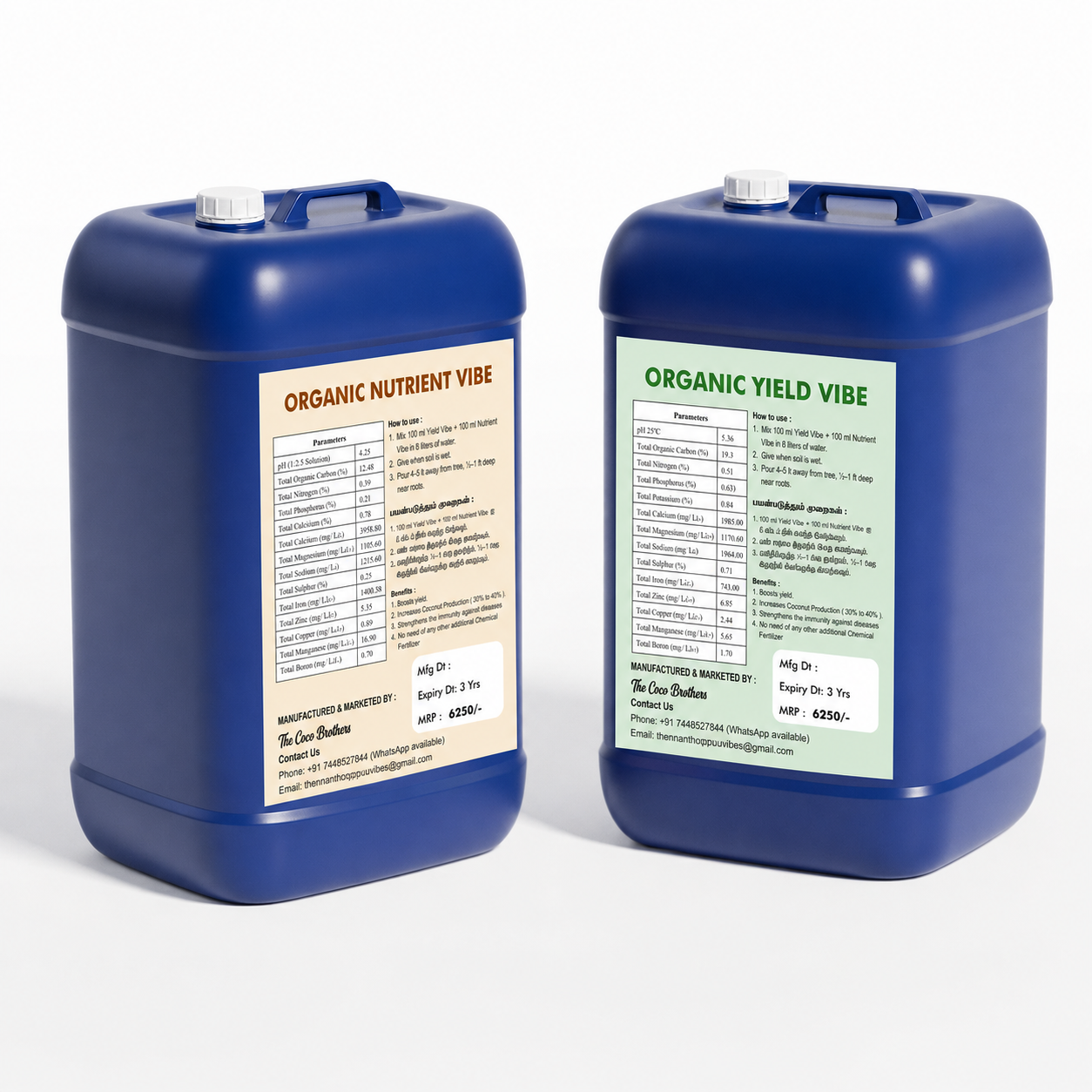 25L Organic Yield Vibe + 25L Nutrient Vibe Combo - Combo for 250 trees